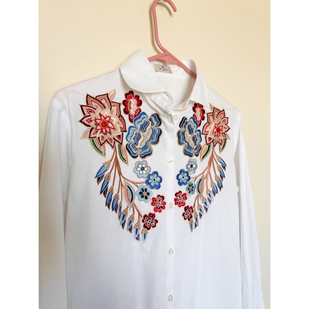 Etro Floral Embroidery Cotton Shirt - Picture 3 of 9